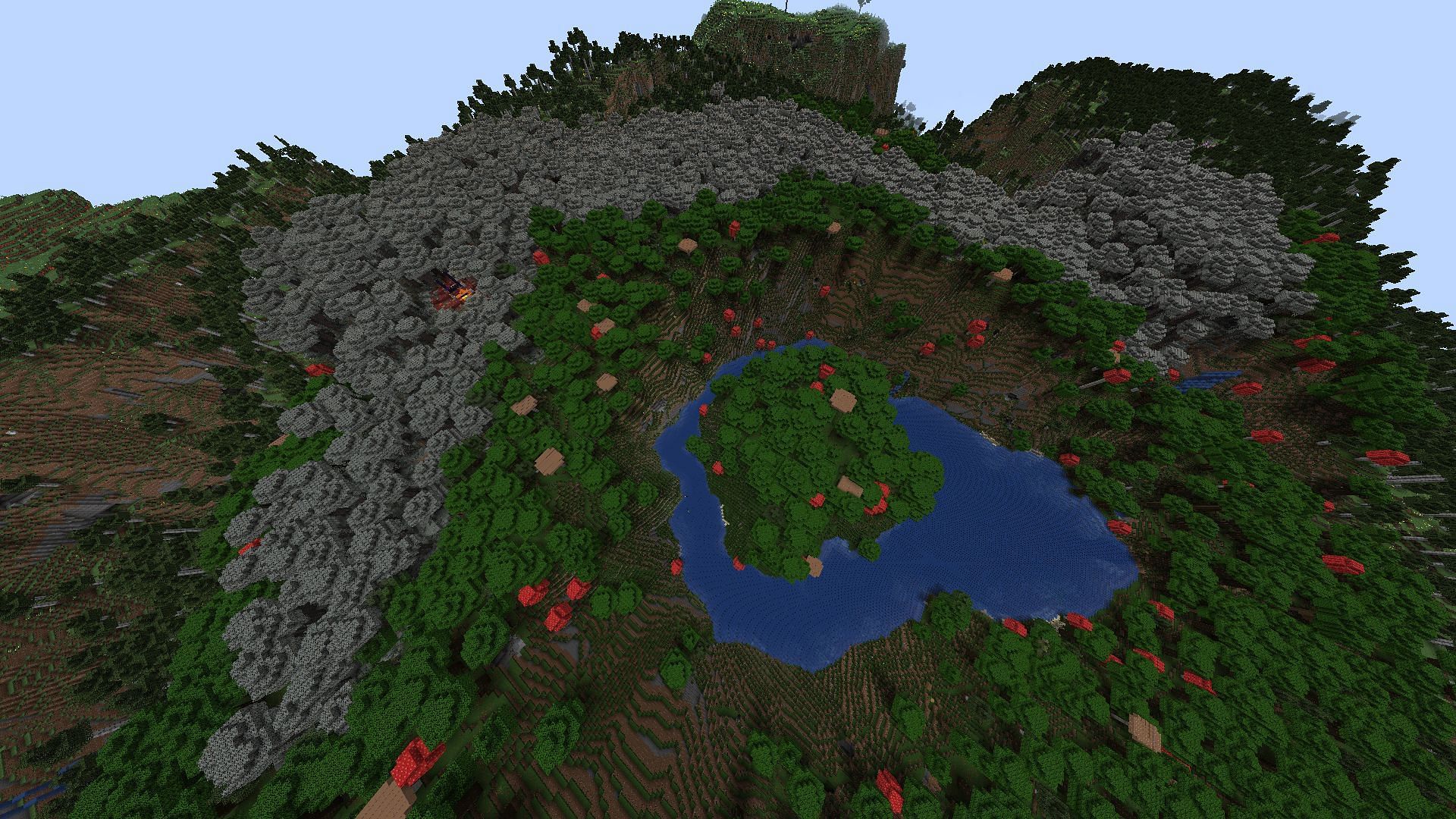 The unique generation makes this one of the coolest Minecraft Pale Garden seeds (Image via Sportskeeda Gaming || Mojang Studios)